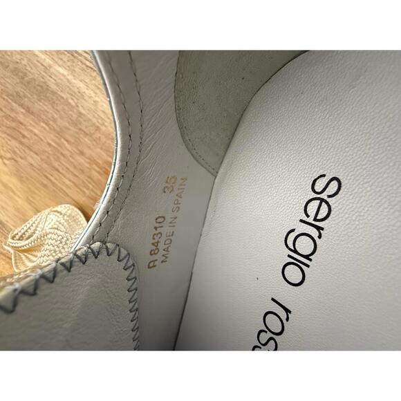 Sergio Rossi Metallic Blue Leather Sneakers EU 35 US 5 Lace Up Women’s NWB - Picture 7 of 11